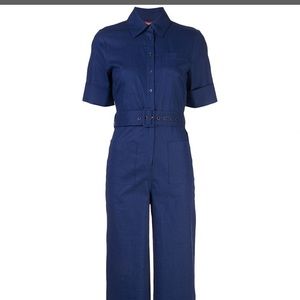 Staud Wide Leg  Belted Jumpsuit